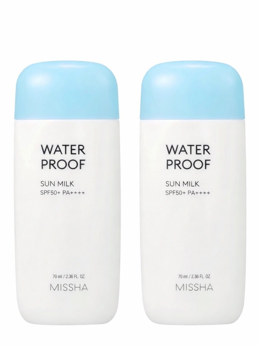NIB 2 Pack! Missha Water Proof Sun Milk SPF50++++ Bundle